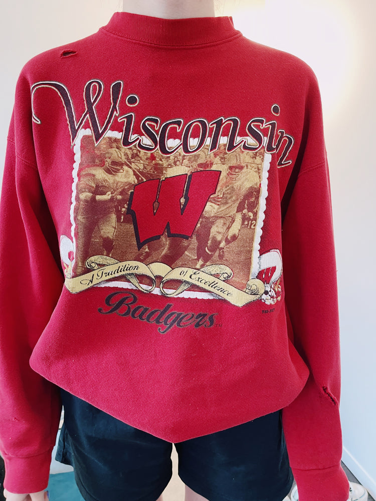 University of Wisconsin Vintage Distressed Sweatshirt -