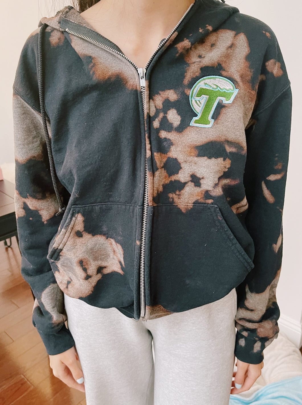 tulane bleached zip up