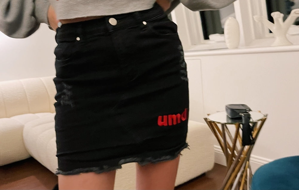 umd reworked denim skirt