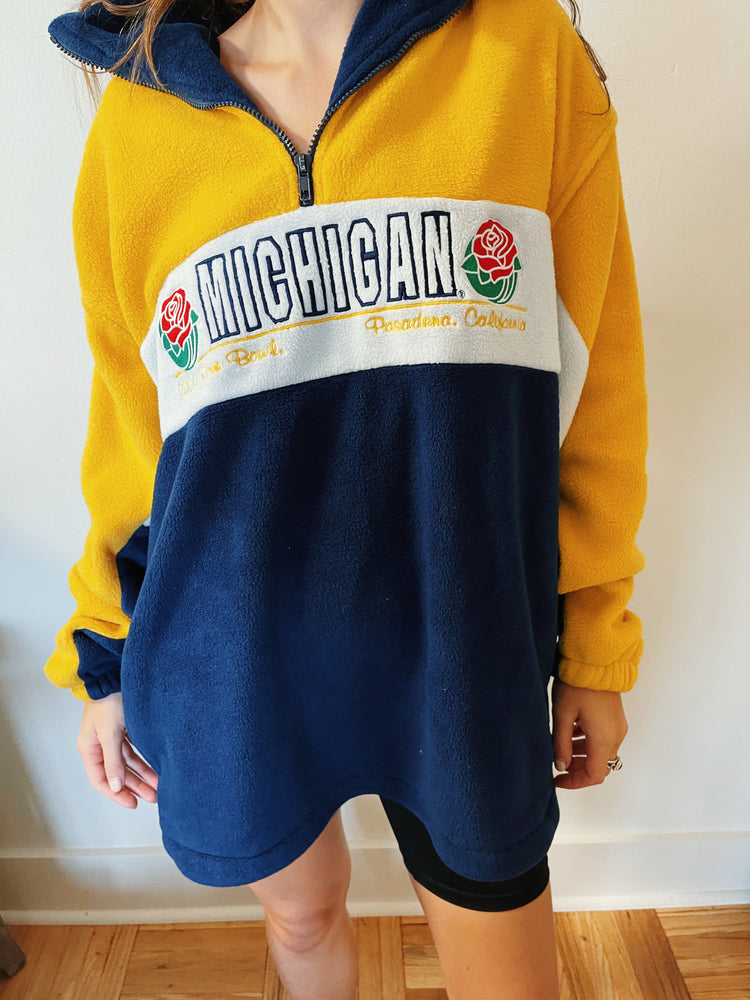 Michigan Vintage Fleece Fuzzy Quarter Zip