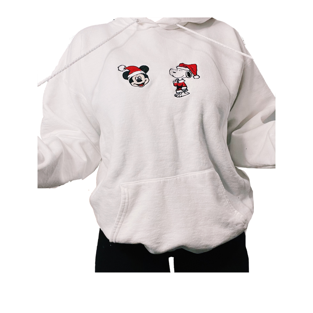 Embroidered Snoopy Mickey Hoodie