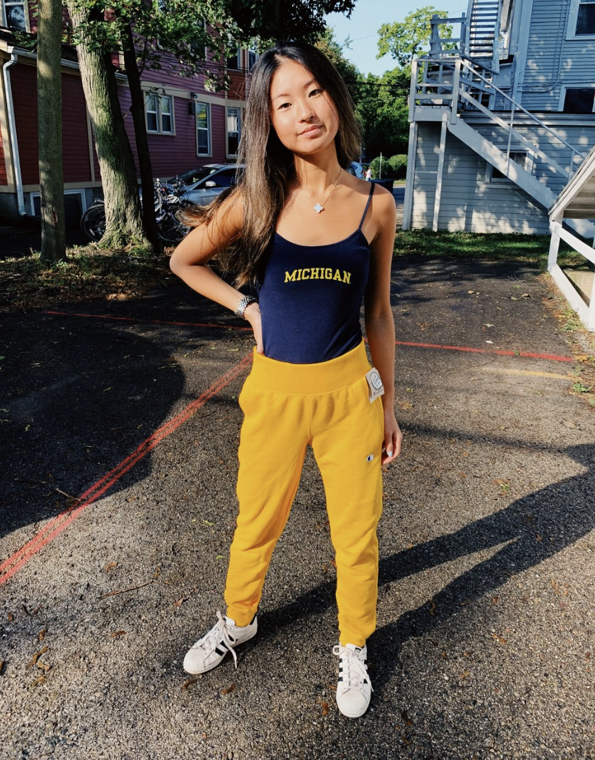 Yellow best sale champion joggers
